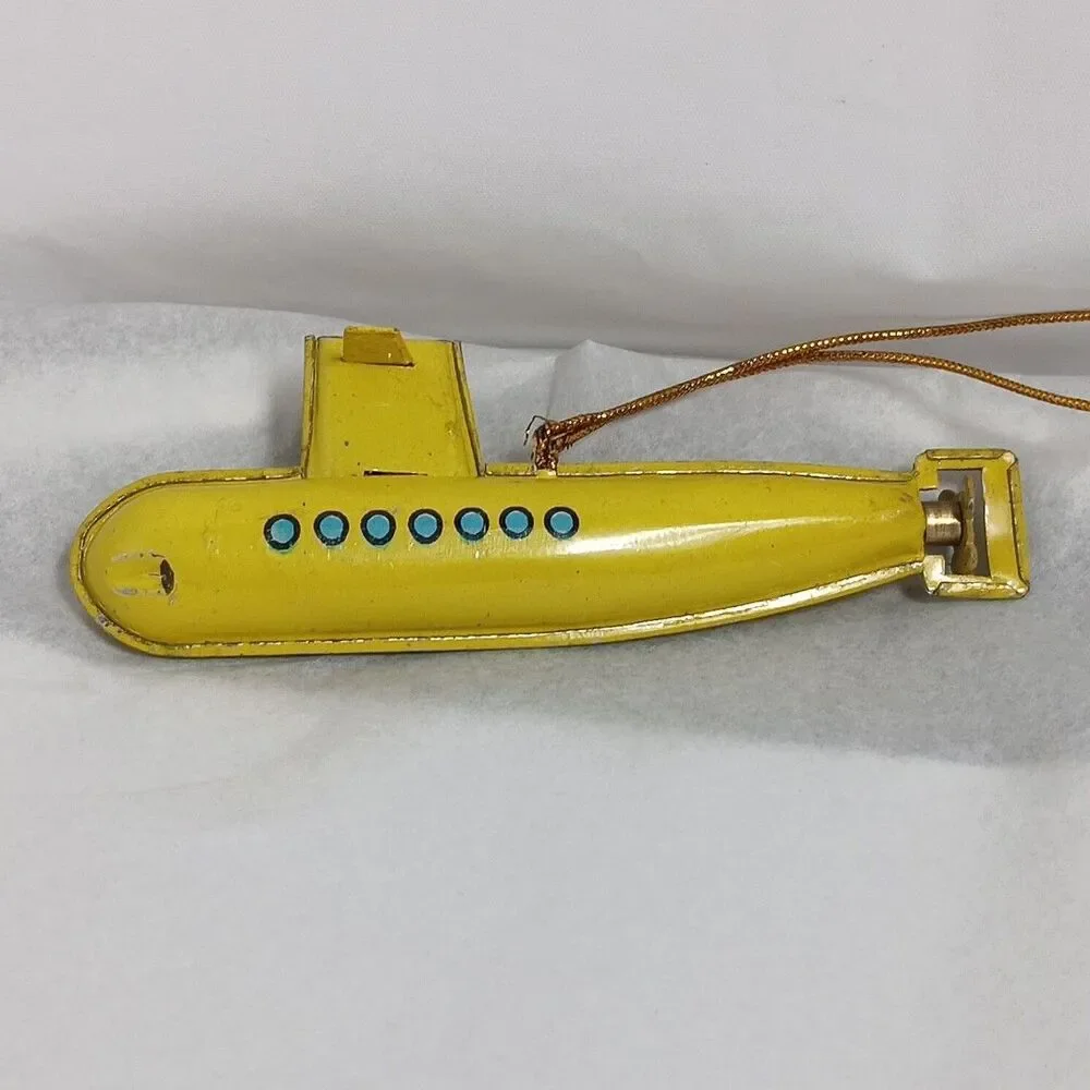 Restoration Hardware Christmas Ornament Yellow Submarine Beatles Band